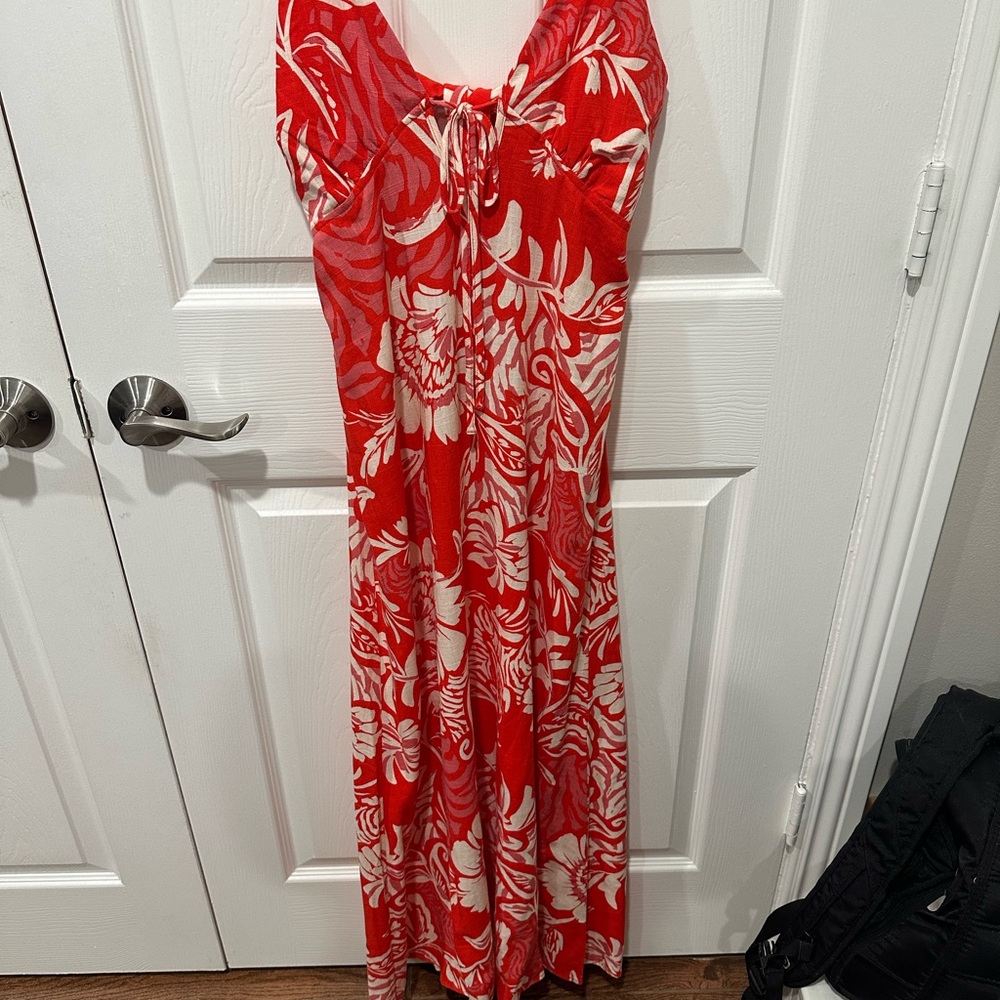 Red Floral Maxi Dress - Lightweight Summer Dress